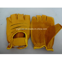 Guante de cuero de vaca-medio dedo guante-deporte guante de trabajo Guantes de seguridad-guantes